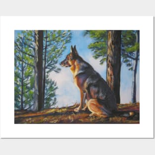 German Shepherd Fine Art Painting Posters and Art